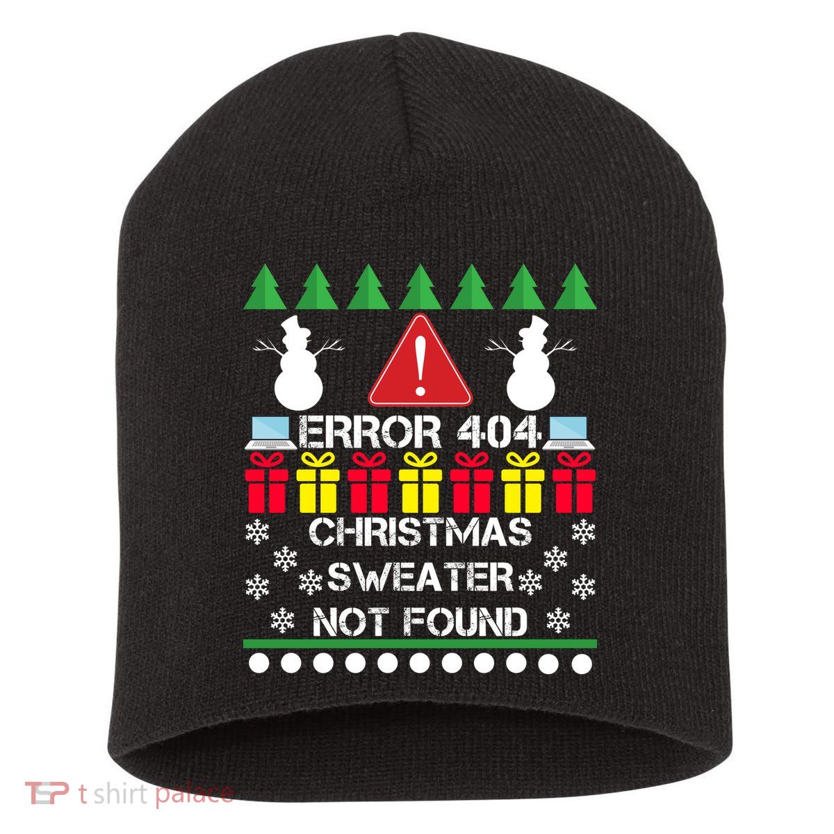 ERROR 404 Christmas Sweater Not Found Short Acrylic Beanie