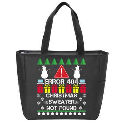 ERROR 404 Christmas Sweater Not Found Zip Tote Bag