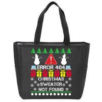 ERROR 404 Christmas Sweater Not Found Zip Tote Bag