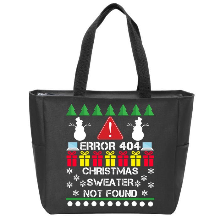 ERROR 404 Christmas Sweater Not Found Zip Tote Bag
