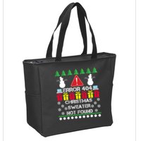 ERROR 404 Christmas Sweater Not Found Zip Tote Bag