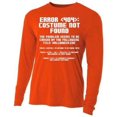 Error 404 Costume Not Found Funny Halloween Cooling Performance Long Sleeve Crew