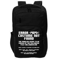 Error 404 Costume Not Found Funny Halloween Impact Tech Backpack