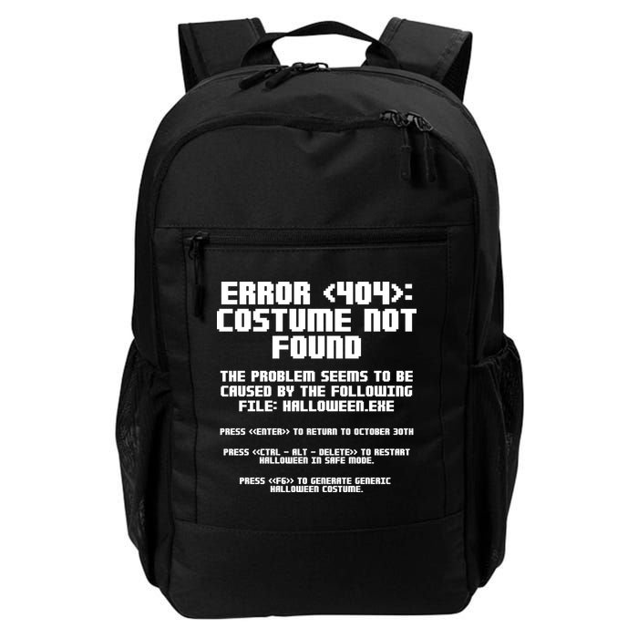 Error 404 Costume Not Found Funny Halloween Backpack