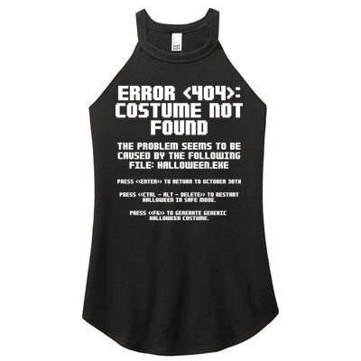 Error 404 Costume Not Found Funny Halloween Women's Perfect Tri Rocker Tank