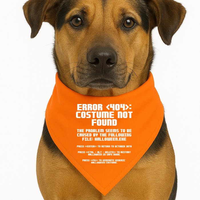 Error 404 Costume Not Found Funny Halloween USA-Made Doggie Bandana