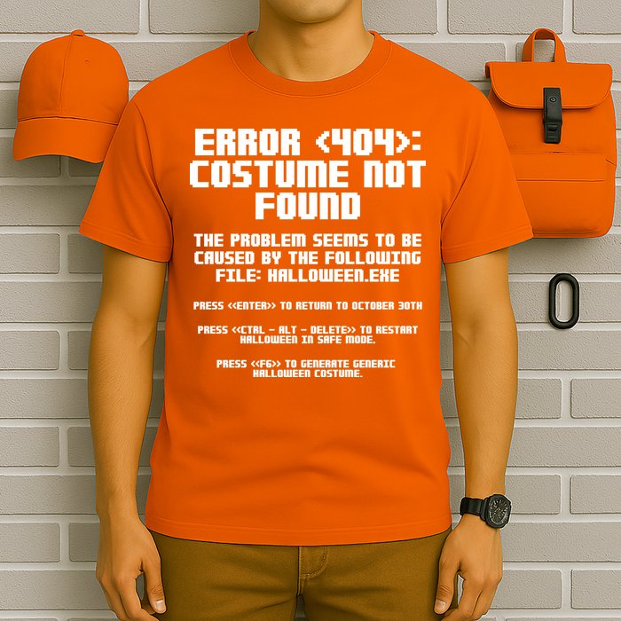 Error 404 Costume Not Found Funny Halloween T-Shirt