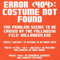 Error 404 Costume Not Found Funny Halloween T-Shirt