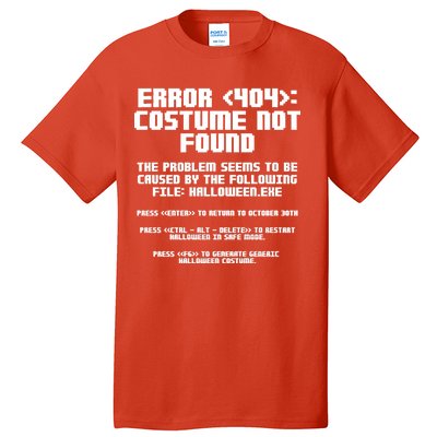 Error 404 Costume Not Found Funny Halloween Tall T-Shirt