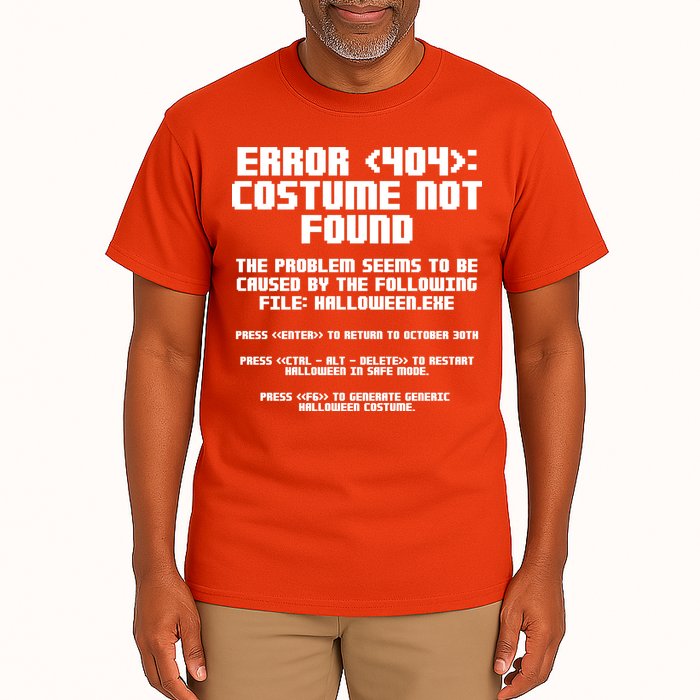 Error 404 Costume Not Found Funny Halloween Tall T-Shirt