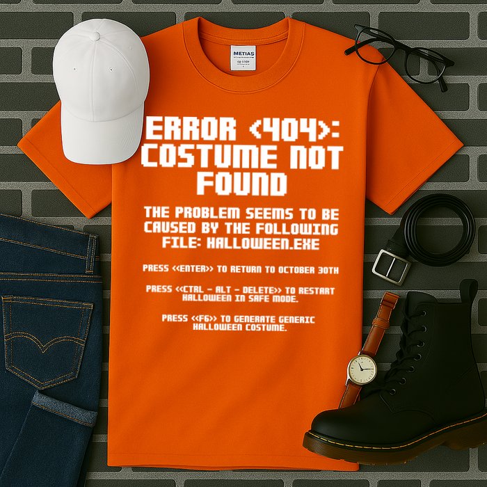 Error 404 Costume Not Found Funny Halloween Tall T-Shirt
