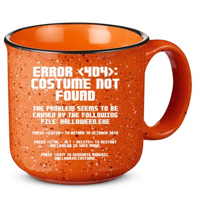 Error 404 Costume Not Found Funny Halloween 15oz Campfire Ceramic Mug