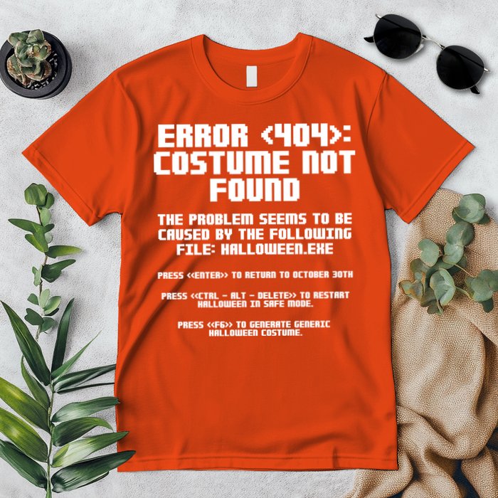 Error 404 Costume Not Found Funny Halloween Premium T-Shirt