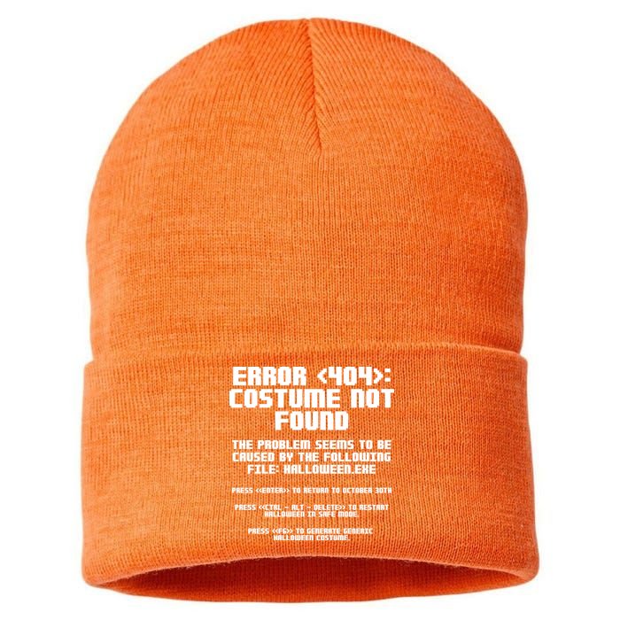 Error 404 Costume Not Found Funny Halloween Sustainable Knit Beanie