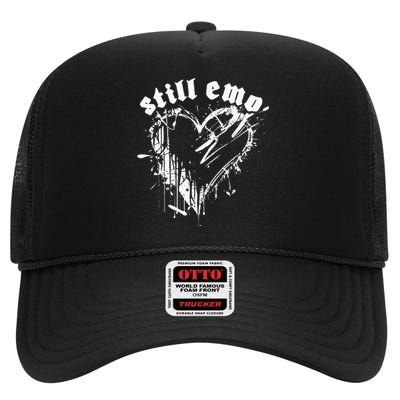 Emo Rock Still Emo 2000s Emo Ska Pop Punk Band Music High Crown Mesh Back Trucker Hat