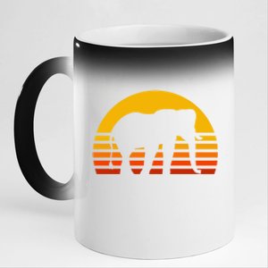 Elephant Retro Sunset Elephant Gift 11oz Black Color Changing Mug