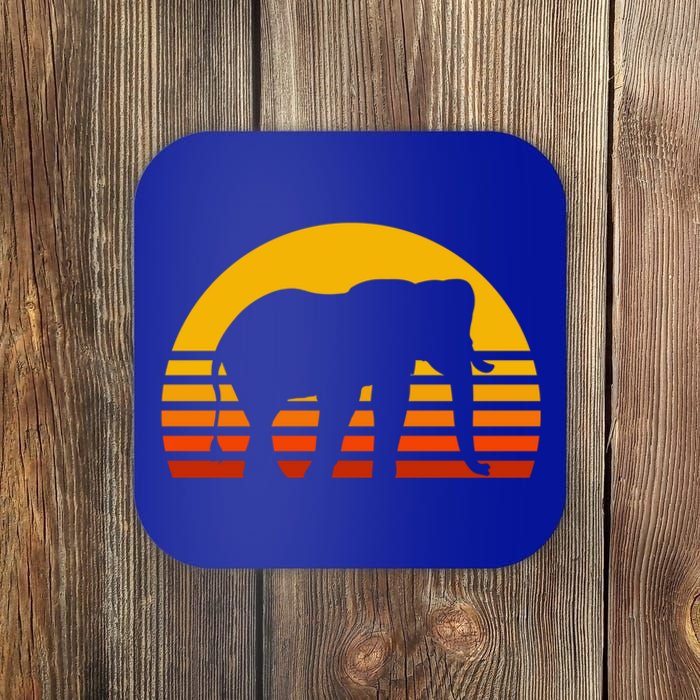 Elephant Retro Sunset Elephant Gift Coaster