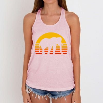 Elephant Retro Sunset Elephant Gift Women's Knotted Racerback Tank