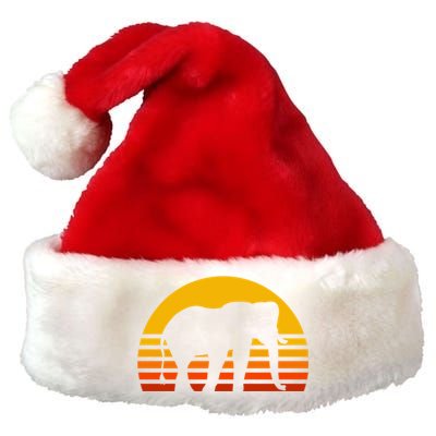 Elephant Retro Sunset Elephant Gift Premium Christmas Santa Hat