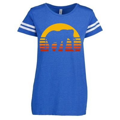 Elephant Retro Sunset Elephant Gift Enza Ladies Jersey Football T-Shirt