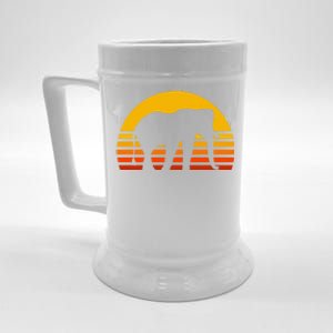 Elephant Retro Sunset Elephant Gift Beer Stein