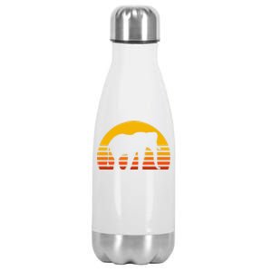 Elephant Retro Sunset Elephant Gift Stainless Steel Insulated Water Bottle