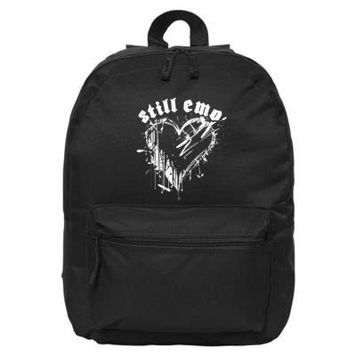 Emo Rock Still Emo 2000s Emo Ska Pop Punk Band Music 16 in Basic Backpack