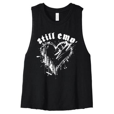 Emo Rock Still Emo 2000s Emo Ska Pop Punk Band Music Women's Racerback Cropped Tank