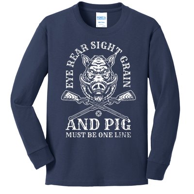 Eye Rear Sight Grain And Pig Must Be One Line Kids Long Sleeve Shirt