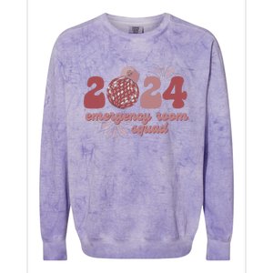  Emergency Room Squad New Year's Eve 2024 Disco Ball  Colorblast Crewneck Sweatshirt