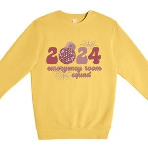  Emergency Room Squad New Year's Eve 2024 Disco Ball  Premium Crewneck Sweatshirt