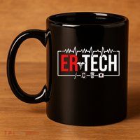 Emergency Room Technician Heartbeat ER Technicians 11oz C Handle Ceramic Mug