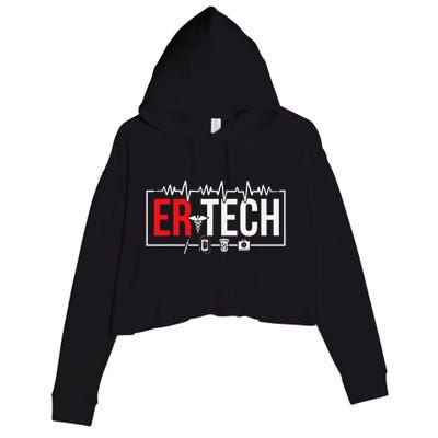 Emergency Room Technician Heartbeat ER Technicians Crop Fleece Hoodie