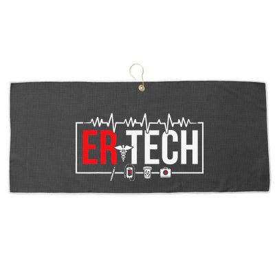 Emergency Room Technician Heartbeat ER Technicians Large Microfiber Waffle Golf Towel