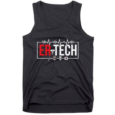 Emergency Room Technician Heartbeat ER Technicians Tank Top