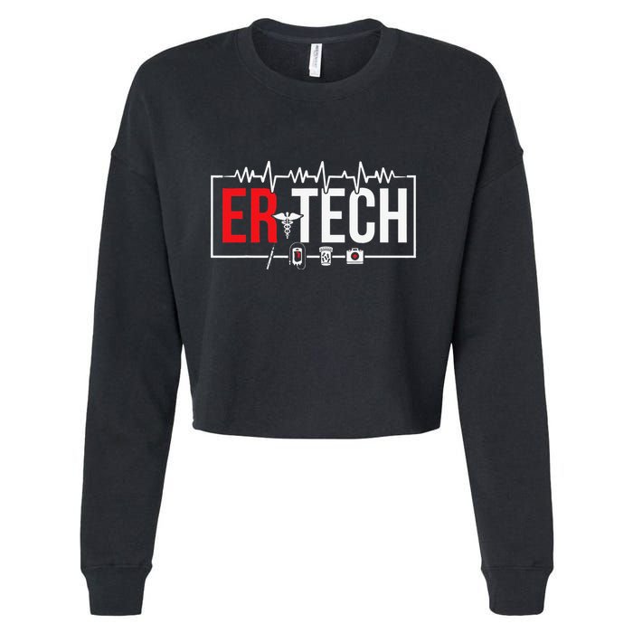 Emergency Room Technician Heartbeat ER Technicians Cropped Pullover Crew
