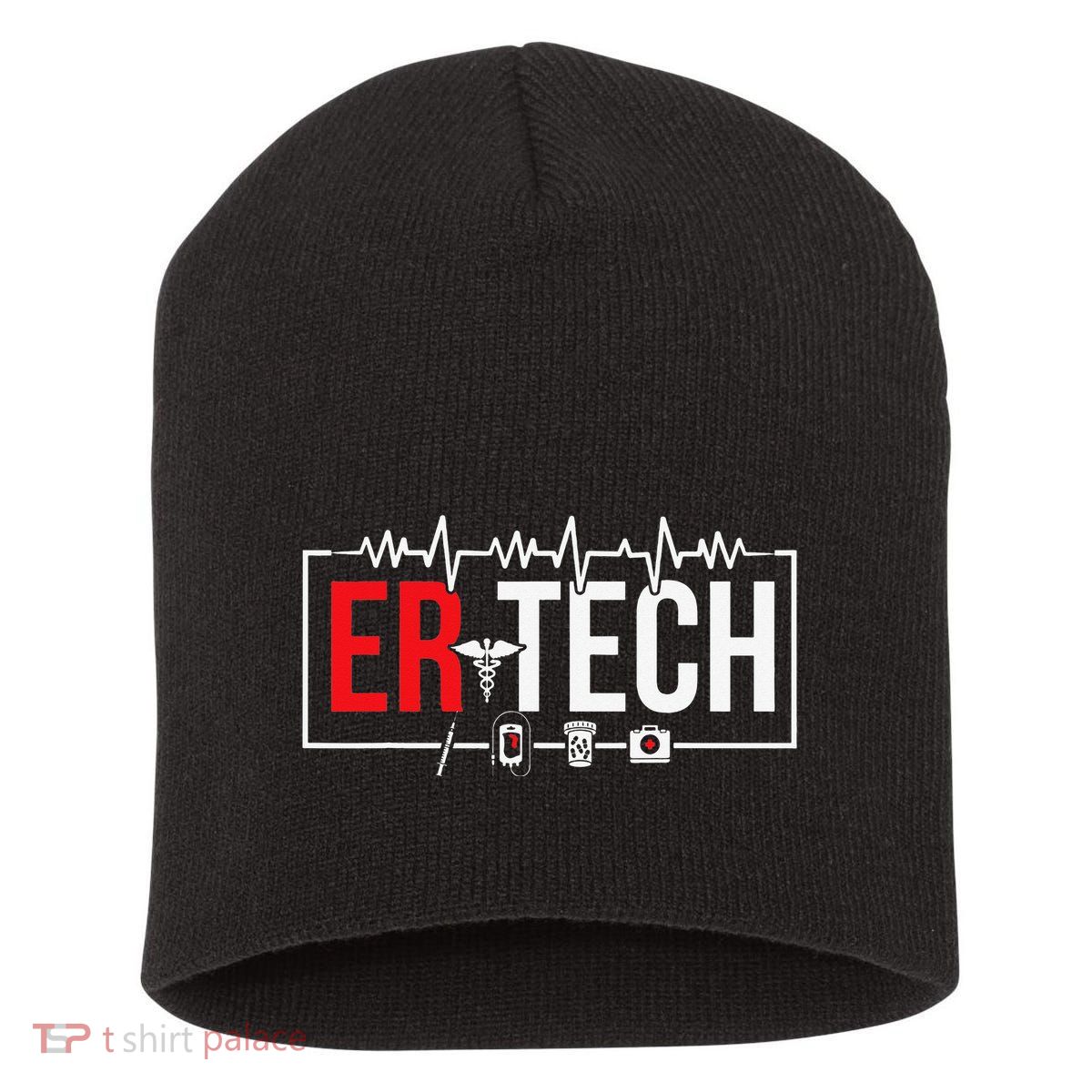 Emergency Room Technician Heartbeat ER Technicians Short Acrylic Beanie