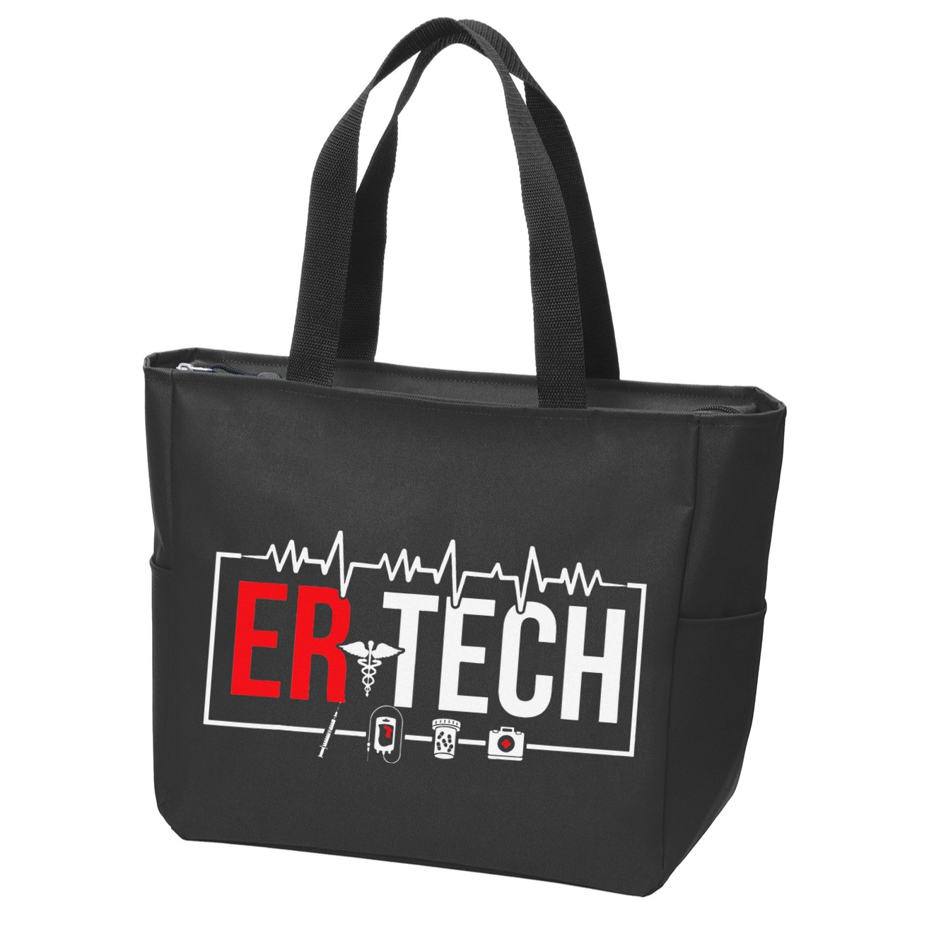 Emergency Room Technician Heartbeat ER Technicians Zip Tote Bag