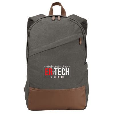Emergency Room Technician Heartbeat ER Technicians Cotton Canvas Backpack