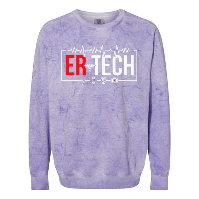 Emergency Room Technician Heartbeat ER Technicians Colorblast Crewneck Sweatshirt