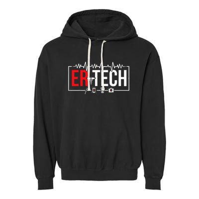 Emergency Room Technician Heartbeat ER Technicians Garment-Dyed Fleece Hoodie