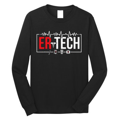 Emergency Room Technician Heartbeat ER Technicians Long Sleeve Shirt