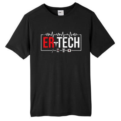 Emergency Room Technician Heartbeat ER Technicians Tall Fusion ChromaSoft Performance T-Shirt