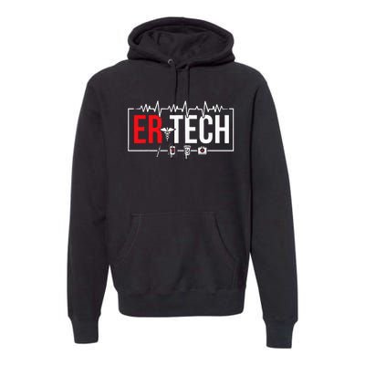 Emergency Room Technician Heartbeat ER Technicians Premium Hoodie