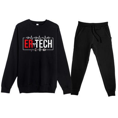 Emergency Room Technician Heartbeat ER Technicians Premium Crewneck Sweatsuit Set