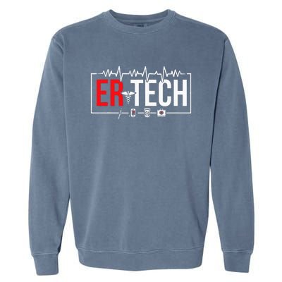 Emergency Room Technician Heartbeat ER Technicians Garment-Dyed Sweatshirt