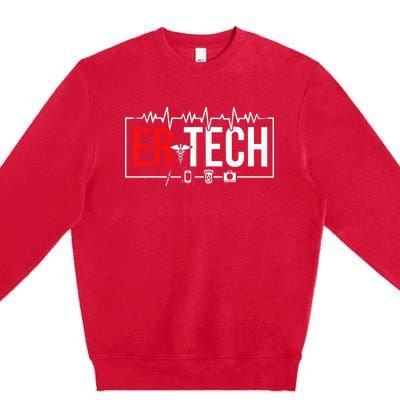 Emergency Room Technician Heartbeat ER Technicians Premium Crewneck Sweatshirt