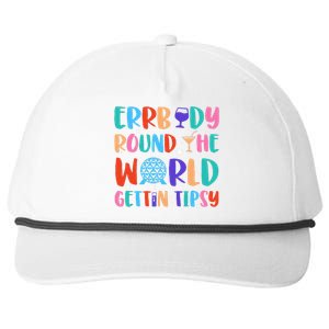 Errbody Round The World Gettin Tipsy Food And Wine Festival Snapback Five-Panel Rope Hat