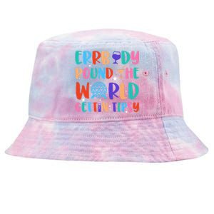 Errbody Round The World Gettin Tipsy Food And Wine Festival Tie-Dyed Bucket Hat