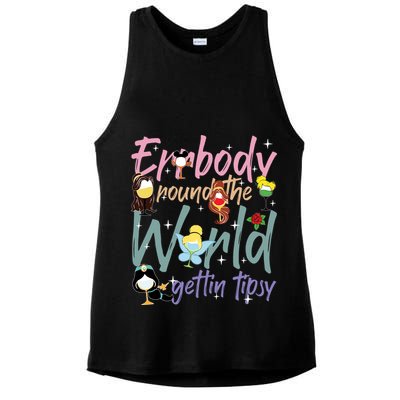 Errbody Round The World Gettin Tipsy Drinking Around The World Ladies PosiCharge Tri-Blend Wicking Tank
